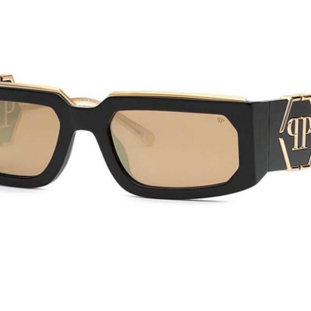 Philipp Plein Black and Gold Sunglasses